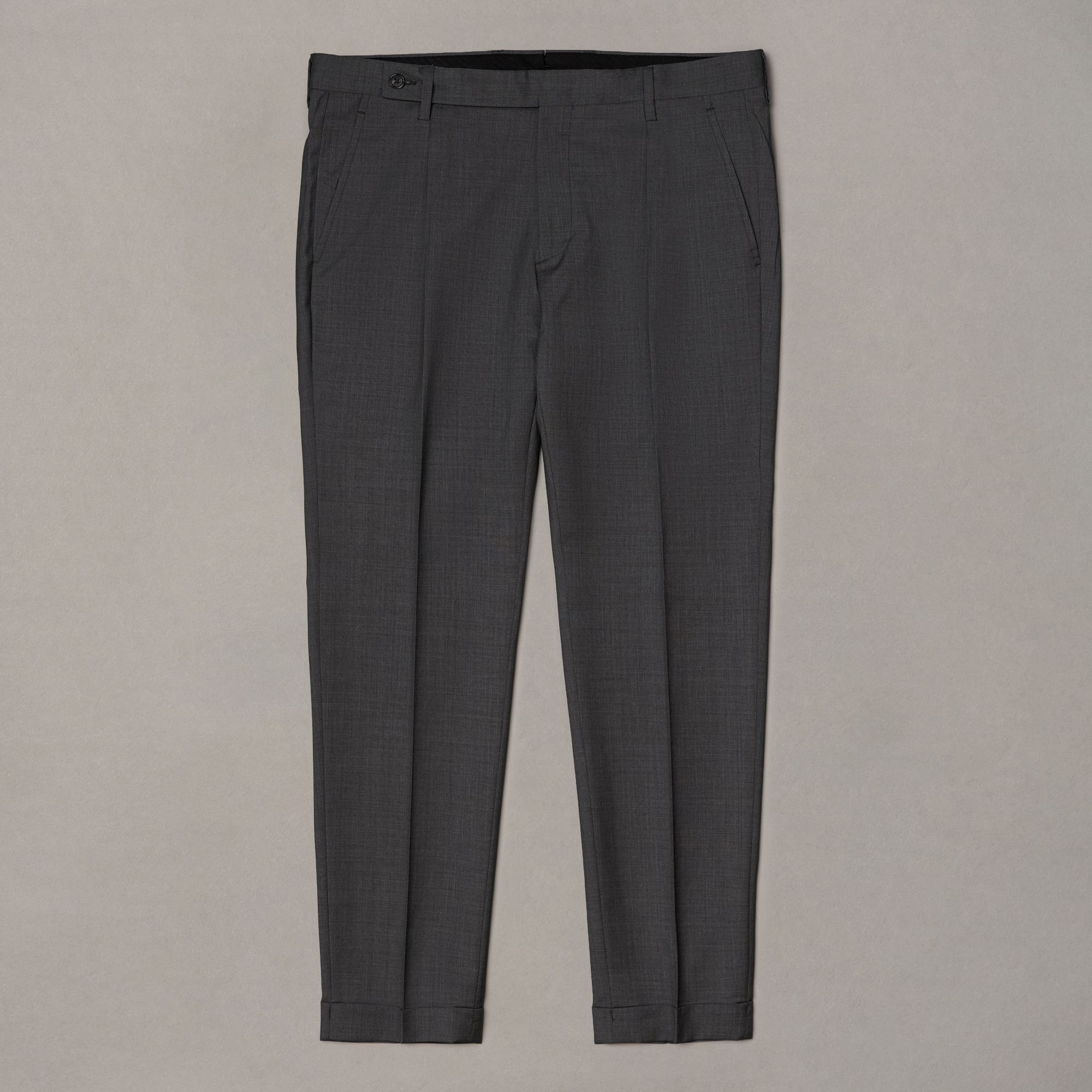 Pleated Wool Trousers Grey