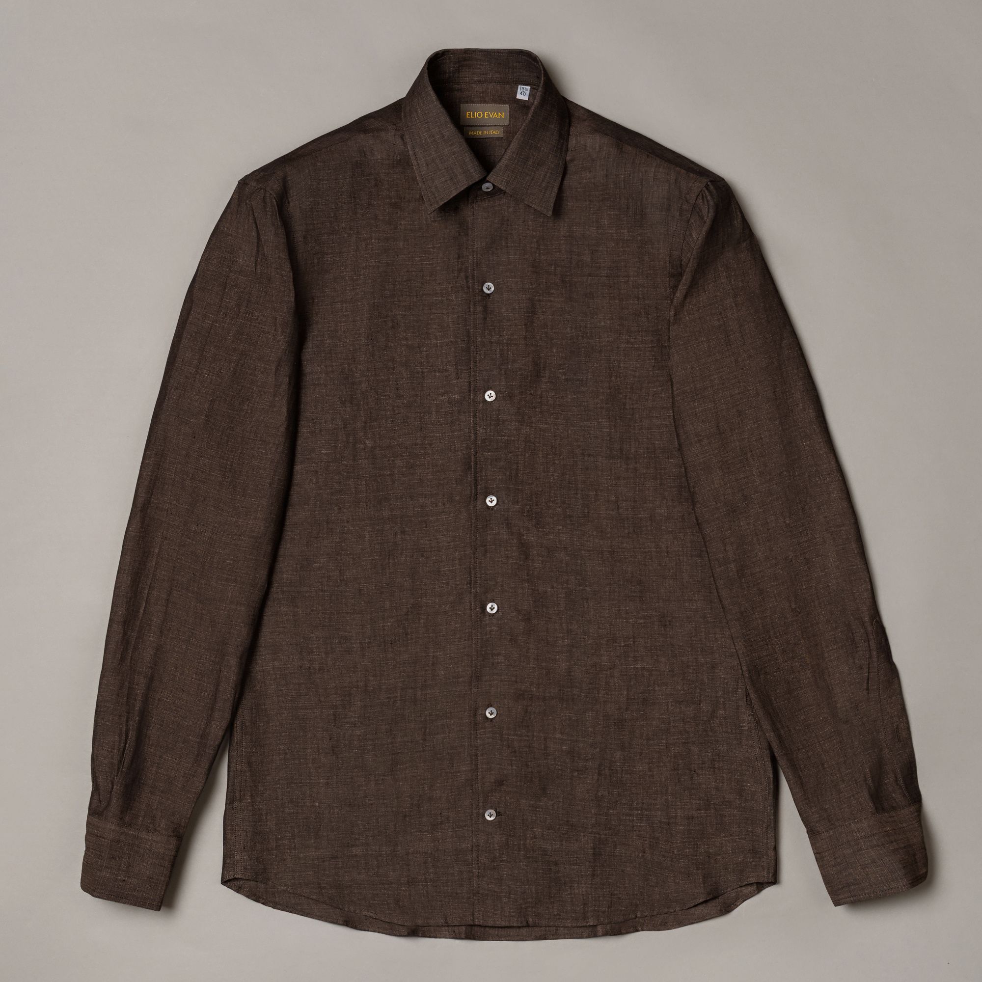Rounded Collar Linen Shirt