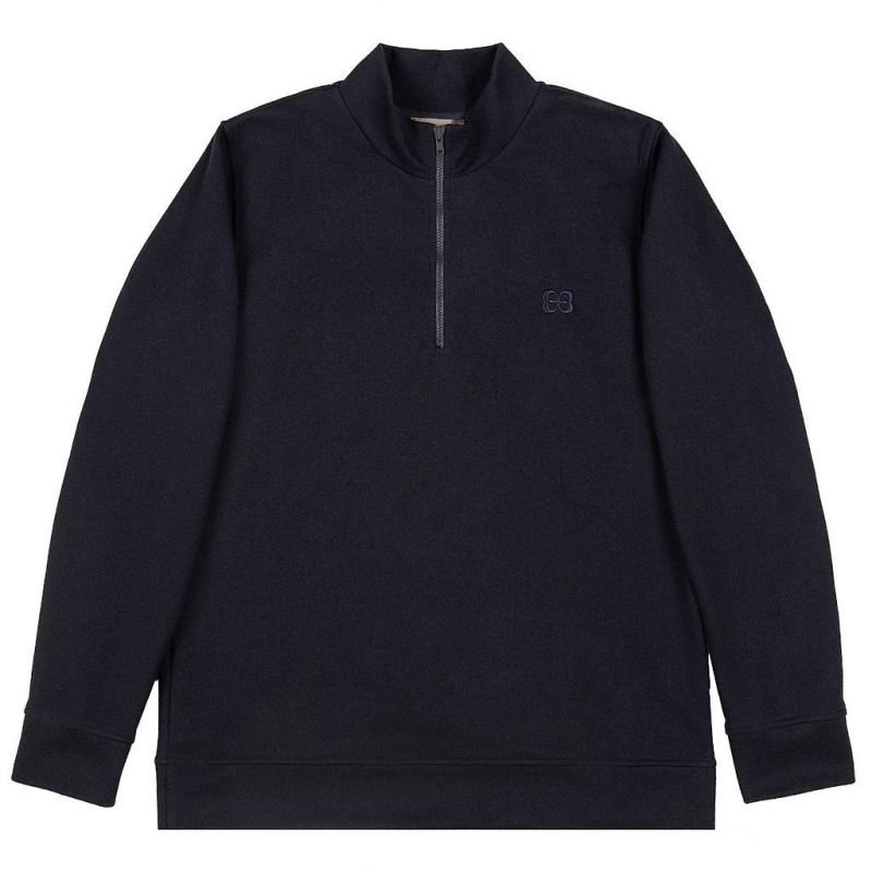 Zip Stand-Collar Jumper Blue