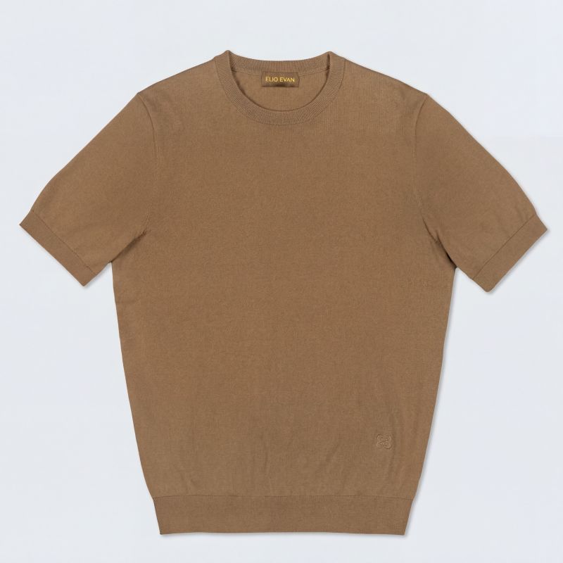 Beige Ribbed Collar Jumper